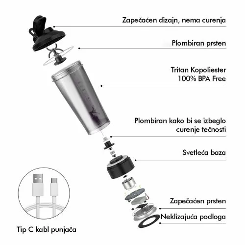 Električni šejker za proteine-AL BLANDBUDDY1-WHITE