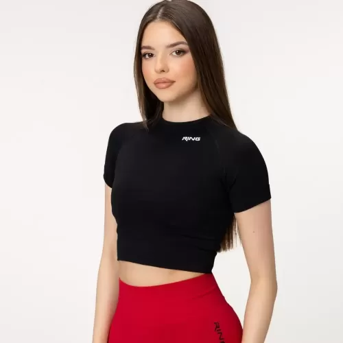 RING Active Crop Top Jet Black